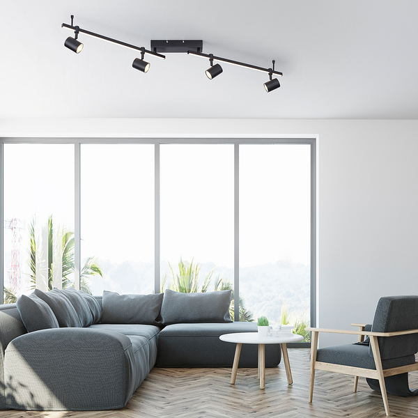 Deckenleuchte Barik - Eisen, Aluminium / Polycarbonat - 5-flammig - Flammenanzahl: 5