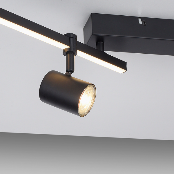 Deckenleuchte Barik - Eisen, Aluminium / Polycarbonat - 5-flammig - Flammenanzahl: 5