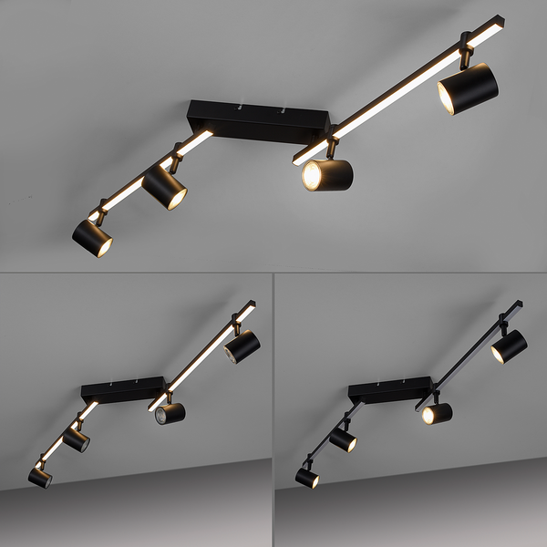 Deckenleuchte Barik - Eisen, Aluminium / Polycarbonat - 5-flammig - Flammenanzahl: 5