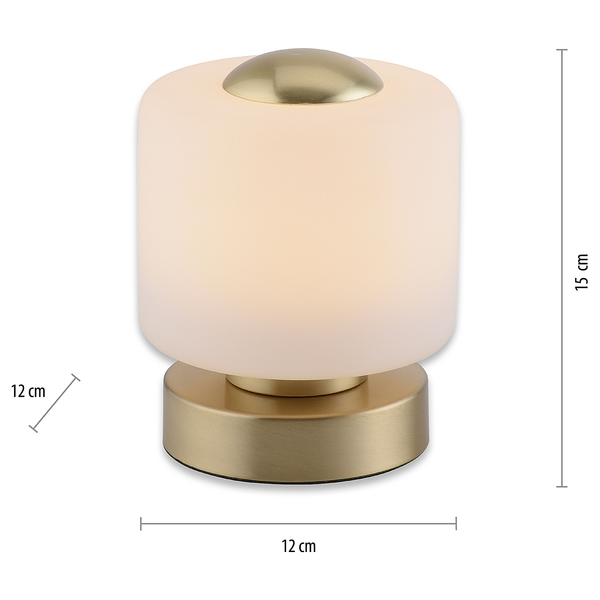 Tischleuchte Bota - Milchglas / Eisen - 1-flammig - Messing