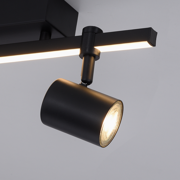Deckenleuchte Barik - Eisen, Aluminium / Polycarbonat - 3-flammig - Flammenanzahl: 3