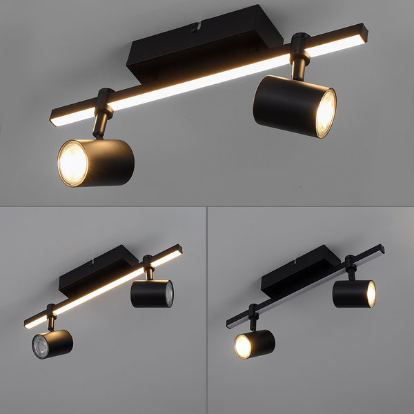 Deckenleuchte Barik - Eisen, Aluminium / Polycarbonat - 3-flammig - Flammenanzahl: 3