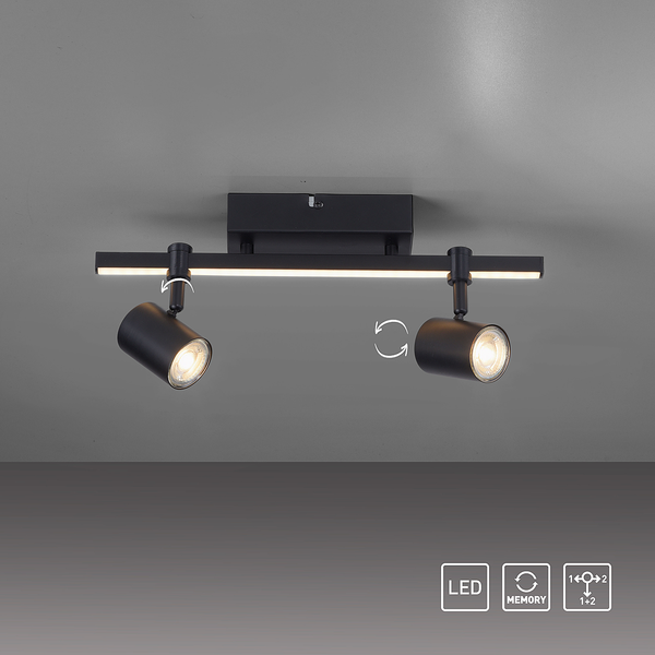 Deckenleuchte Barik - Eisen, Aluminium / Polycarbonat - 3-flammig - Flammenanzahl: 3