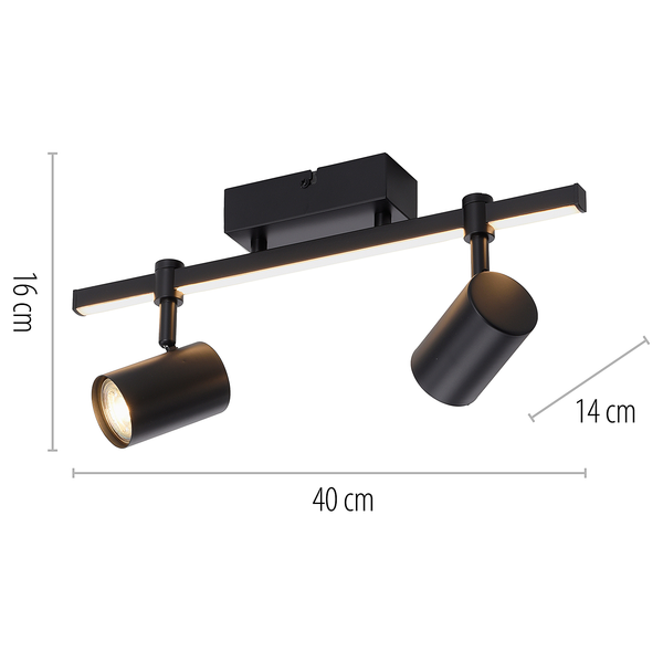 Deckenleuchte Barik - Eisen, Aluminium / Polycarbonat - 3-flammig - Flammenanzahl: 3