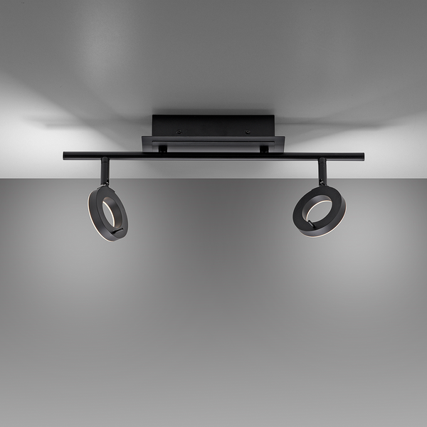 Deckenleuchte Siloma - Eisen, Aluminium / Polyacryl - 2-flammig - Flammenanzahl: 2