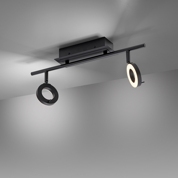 Deckenleuchte Siloma - Eisen, Aluminium / Polyacryl - 2-flammig - Flammenanzahl: 2