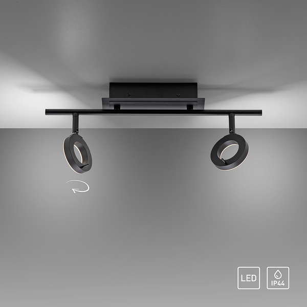 Deckenleuchte Siloma - Eisen, Aluminium / Polyacryl - 2-flammig - Flammenanzahl: 2
