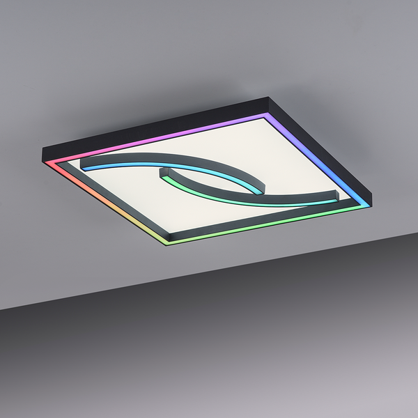 Deckenleuchte Serpent - Eisen, Aluminium / Polycarbonat - 2-flammig - 45 x 45 cm