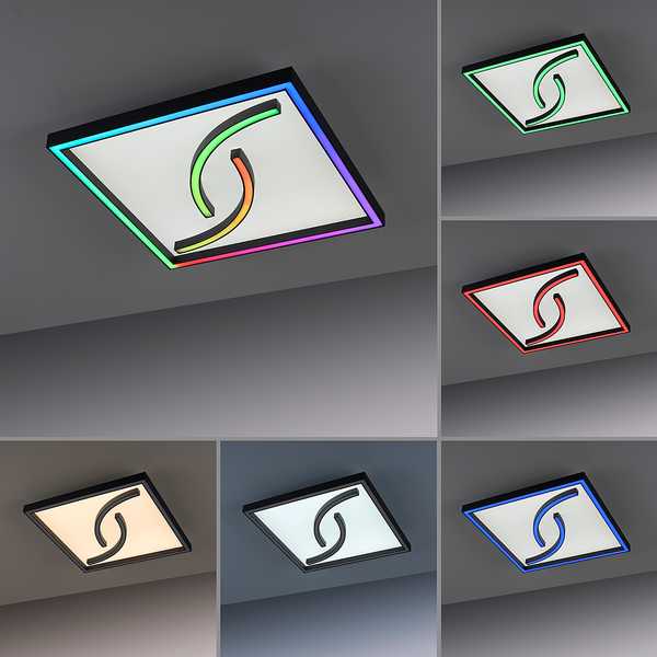 Deckenleuchte Serpent - Eisen, Aluminium / Polycarbonat - 2-flammig - 45 x 45 cm