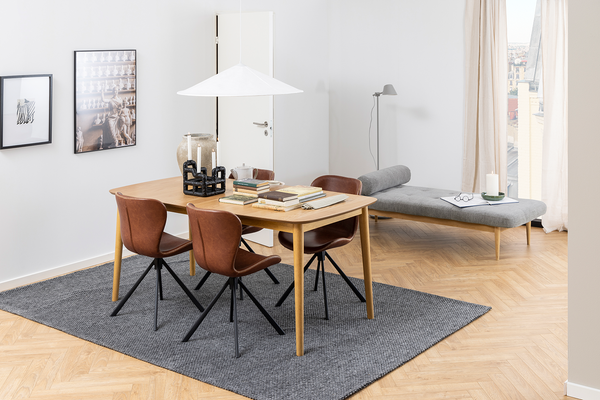 Drehbarer Polsterstuhl LIVARAS - Kunstleder Reena: Cognac