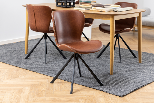 Drehbarer Polsterstuhl LIVARAS - Kunstleder Reena: Cognac