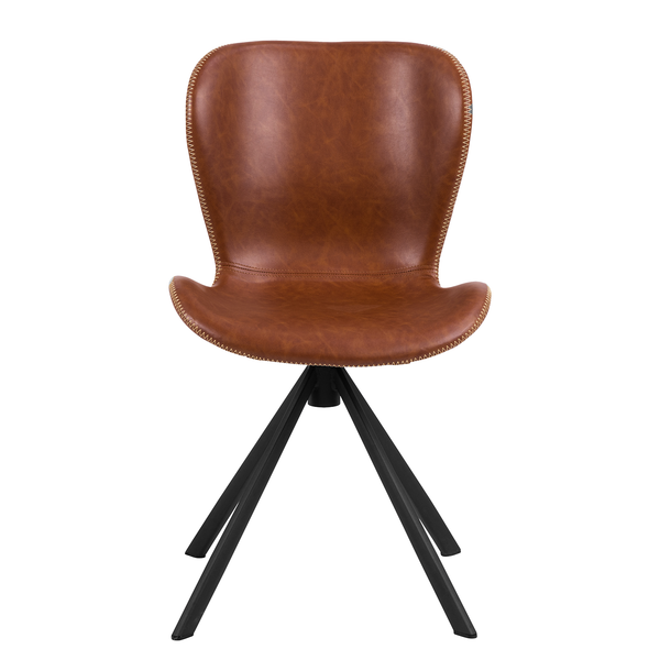 Drehbarer Polsterstuhl LIVARAS - Kunstleder Reena: Cognac
