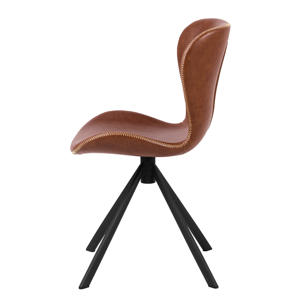 Drehbarer Polsterstuhl LIVARAS - Kunstleder Reena: Cognac
