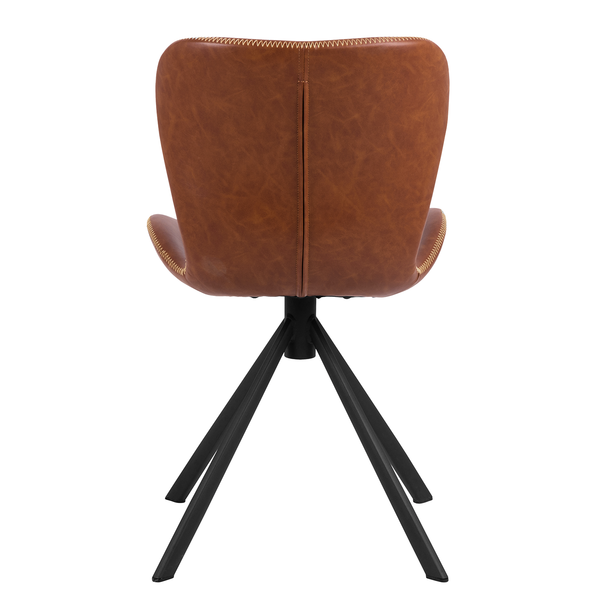 Drehbarer Polsterstuhl LIVARAS - Kunstleder Reena: Cognac