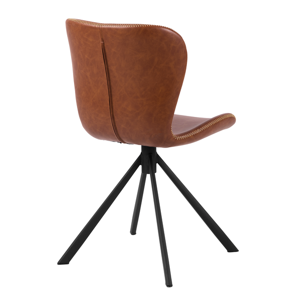 Drehbarer Polsterstuhl LIVARAS - Kunstleder Reena: Cognac