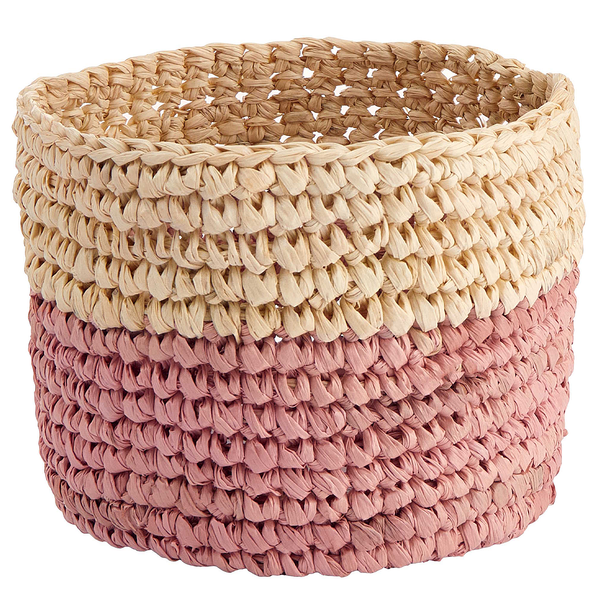 Korb ISALO - Raffia - Rosa