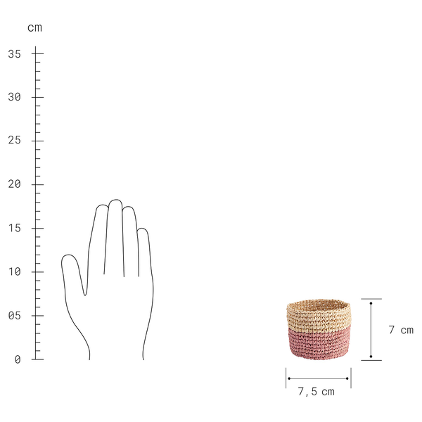 Korb ISALO - Raffia - Rosa