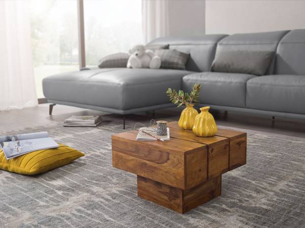 Couchtisch Neuberg - Sheesham Massiv - Dunkelbraun - 44 x 30 cm