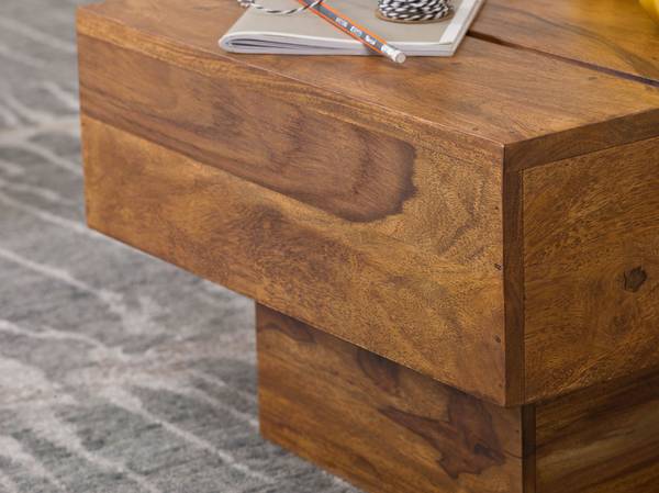 Couchtisch Neuberg - Sheesham Massiv - Dunkelbraun - 44 x 30 cm