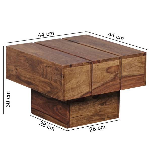 Couchtisch Neuberg - Sheesham Massiv - Dunkelbraun - 44 x 30 cm