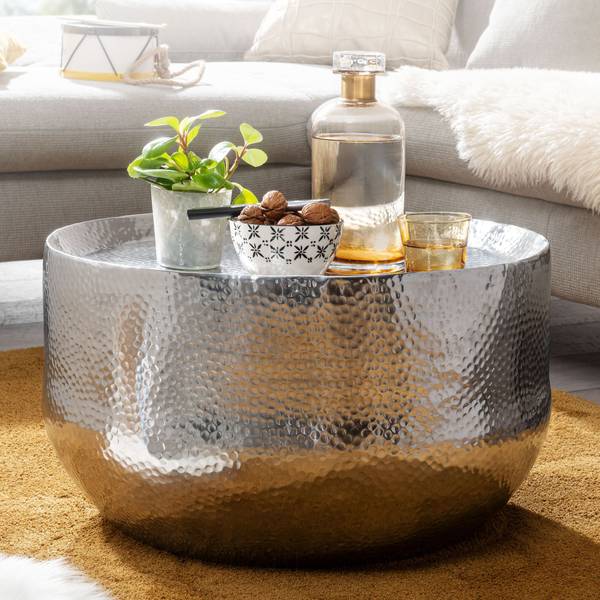 Couchtisch Luckow - Aluminium - Silber - Silber