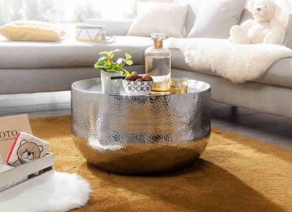 Couchtisch Luckow - Aluminium - Silber - Silber