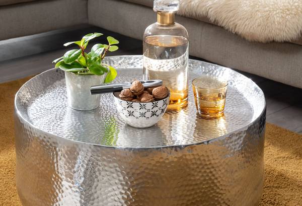 Couchtisch Luckow - Aluminium - Silber - Silber