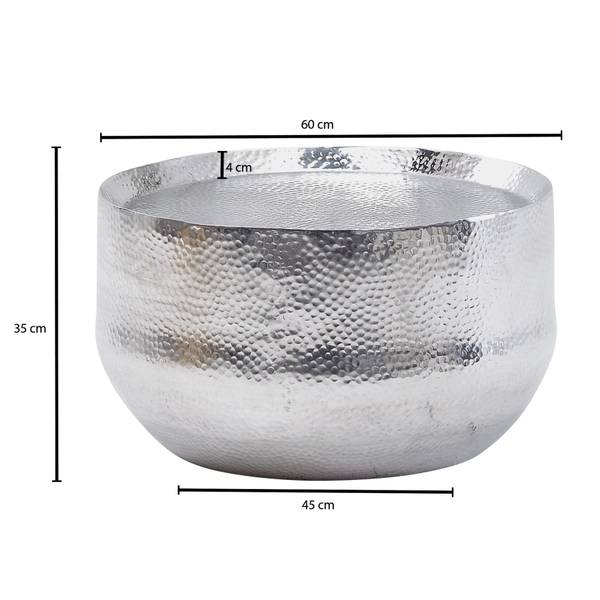 Couchtisch Luckow - Aluminium - Silber - Silber