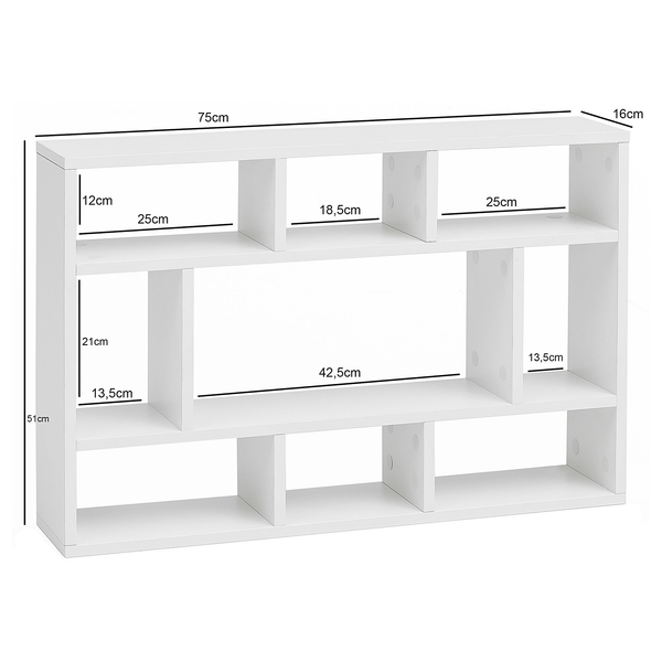 Wandregal Paluzza - Spanplatte - Weiß - Weiß