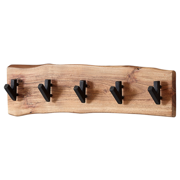 Wandgarderobe Damgarten - Akazie Massiv / Eisen - Braun / Schwarz - 60 x 17 cm