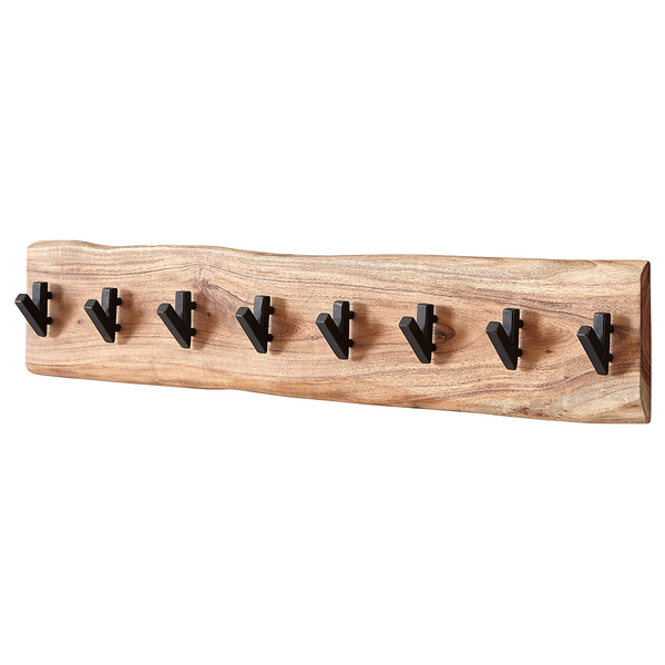 Wandgarderobe Damgarten - Akazie Massiv / Eisen - Braun / Schwarz - 90 x 19 cm