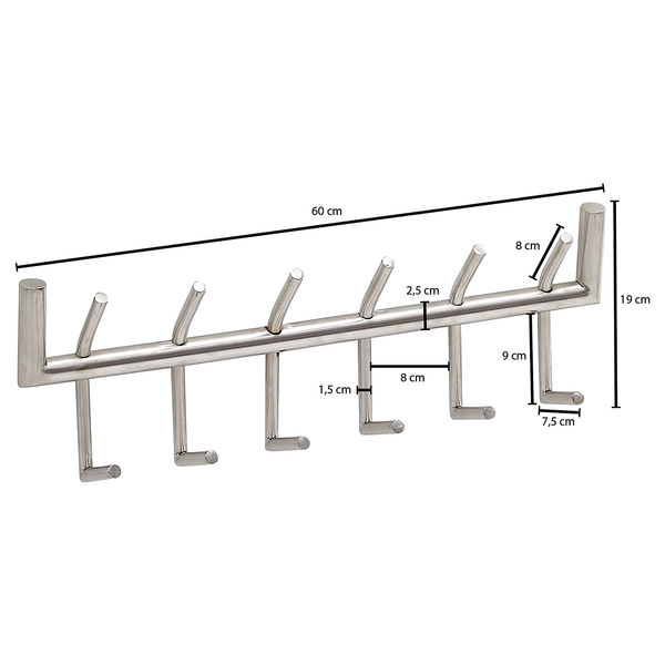 Wandgarderobe Starkow - Stahl - Silber