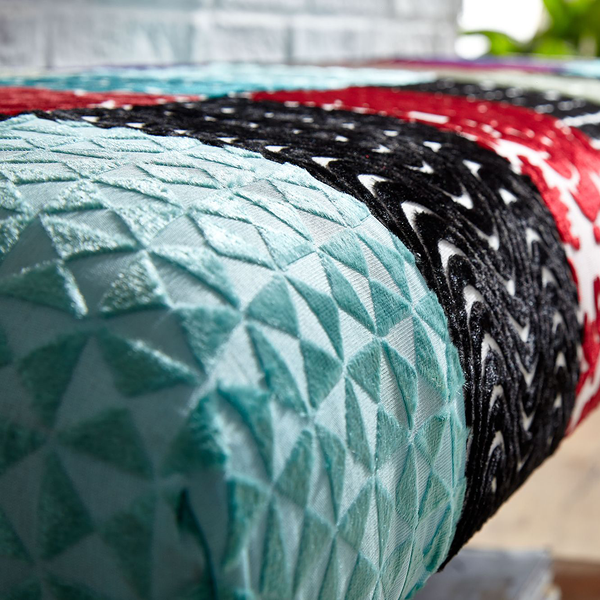 Garderobenbank Bovino - Samt / Mangoholz - Multicolor