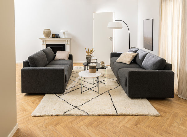 Beistelltisch Marcocci 42 cm - Marmor / Metall - Marmor Weiß / Schwarz