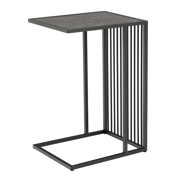 Beistelltisch Mephisto rechteckig - Marmor Schwarz Dekor / Schwarz