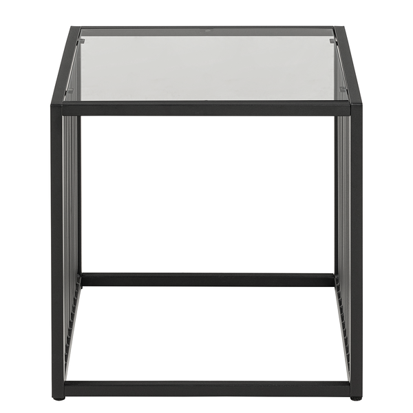 Beistelltisch Mephisto quadratisch - Glas / Metall - Schwarz