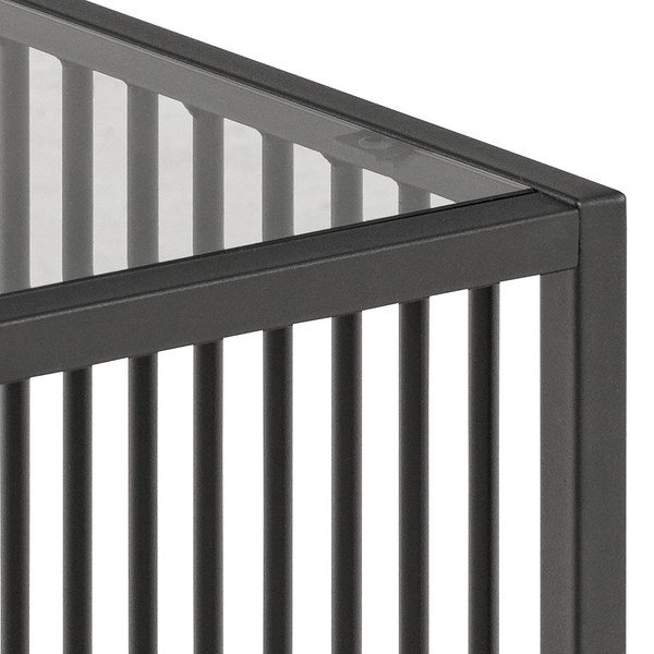 Beistelltisch Mephisto quadratisch - Glas / Metall - Schwarz