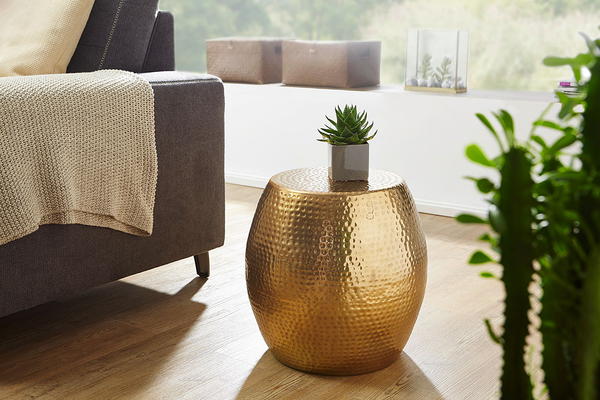 Beistelltisch Cerrillos - Aluminim - Gold - Gold