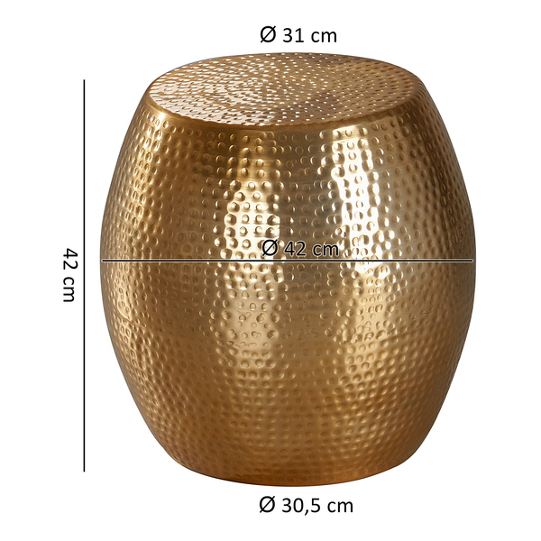 Beistelltisch Cerrillos - Aluminim - Gold - Gold