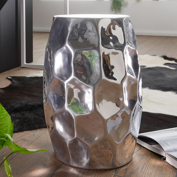 Beistelltisch Valdez - Aluminim - Silber - Silber