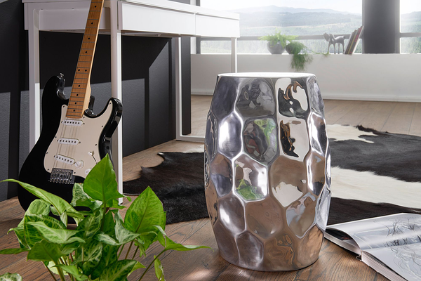 Beistelltisch Valdez - Aluminim - Silber - Silber