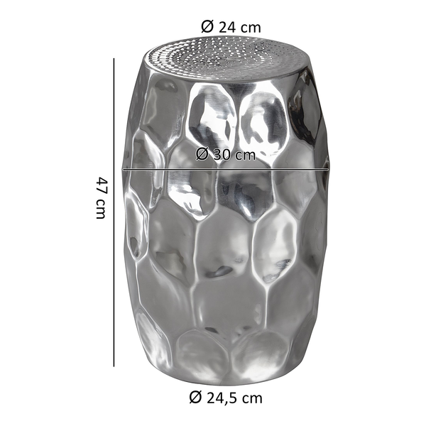 Beistelltisch Valdez - Aluminim - Silber - Silber