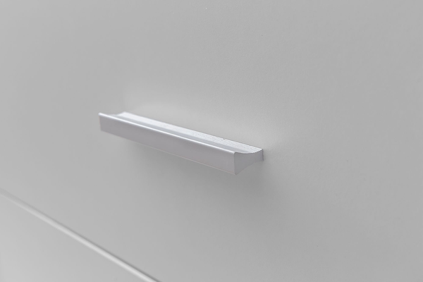 Kommode Carmelo - Spanplatte - Weiß / Silber - Höhe: 90 cm