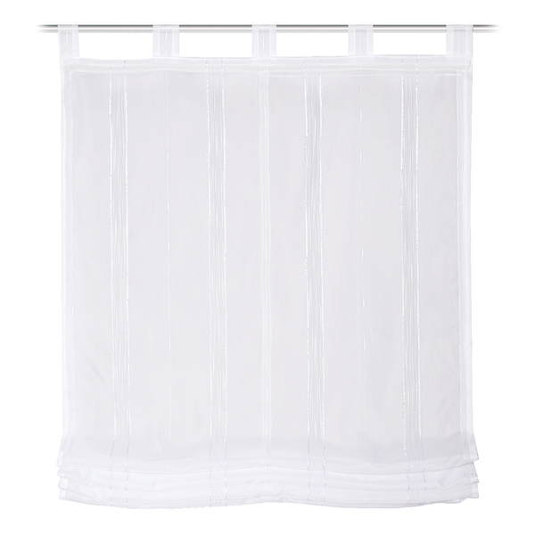 Schlaufenrollo Livro - Webstoff - Weiß - 80 x 140 cm