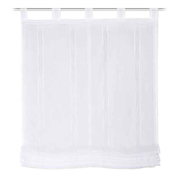 Schlaufenrollo Livro - Webstoff - Weiß - 140 x 140 cm
