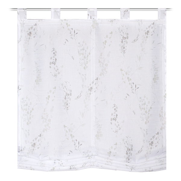 Schlaufenrollo Nerlina - Webstoff - Grau - 100 x 140 cm