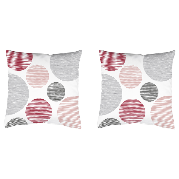 Dekokissen Borden 2er-Set - Webstoff - Rosé - 50 x 50 cm