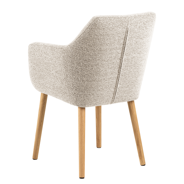 Armlehnenstuhl NICHOLAS - Bouclé Stoff Moena: Beige - Einzelstuhl