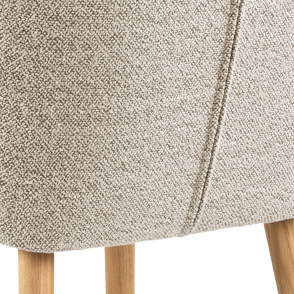 Armlehnenstuhl NICHOLAS - Bouclé Stoff Moena: Beige - Einzelstuhl