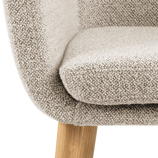 Armlehnenstuhl NICHOLAS - Bouclé Stoff Moena: Beige - Einzelstuhl